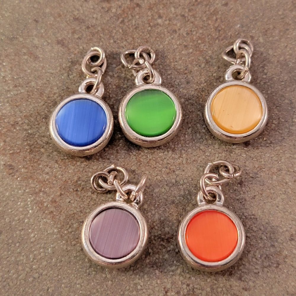Silver Lot of Rainbow Microfiber Color Charms